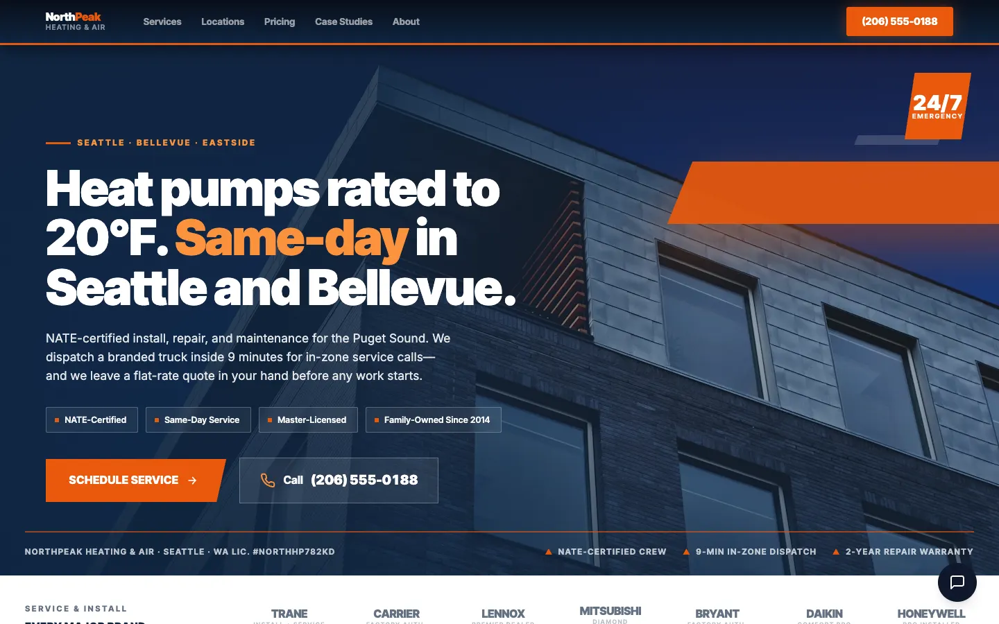 HVAC demo site preview
