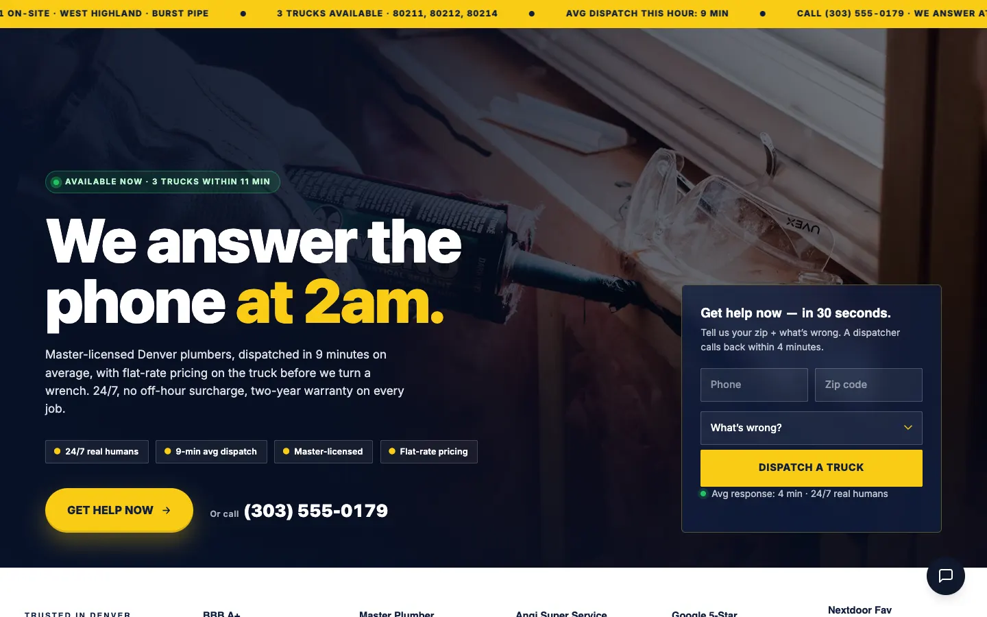 RapidFlow Plumbing & Drain website screenshot